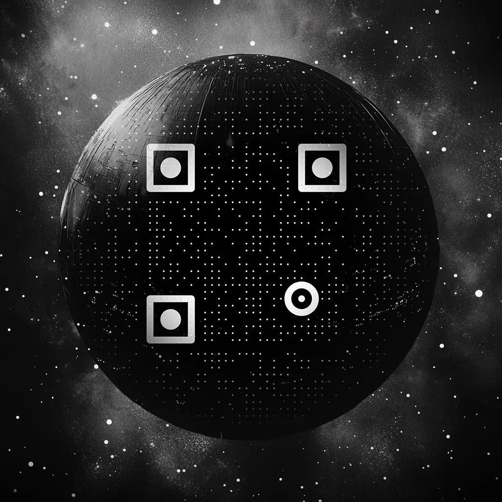 QR Code with Death Star design